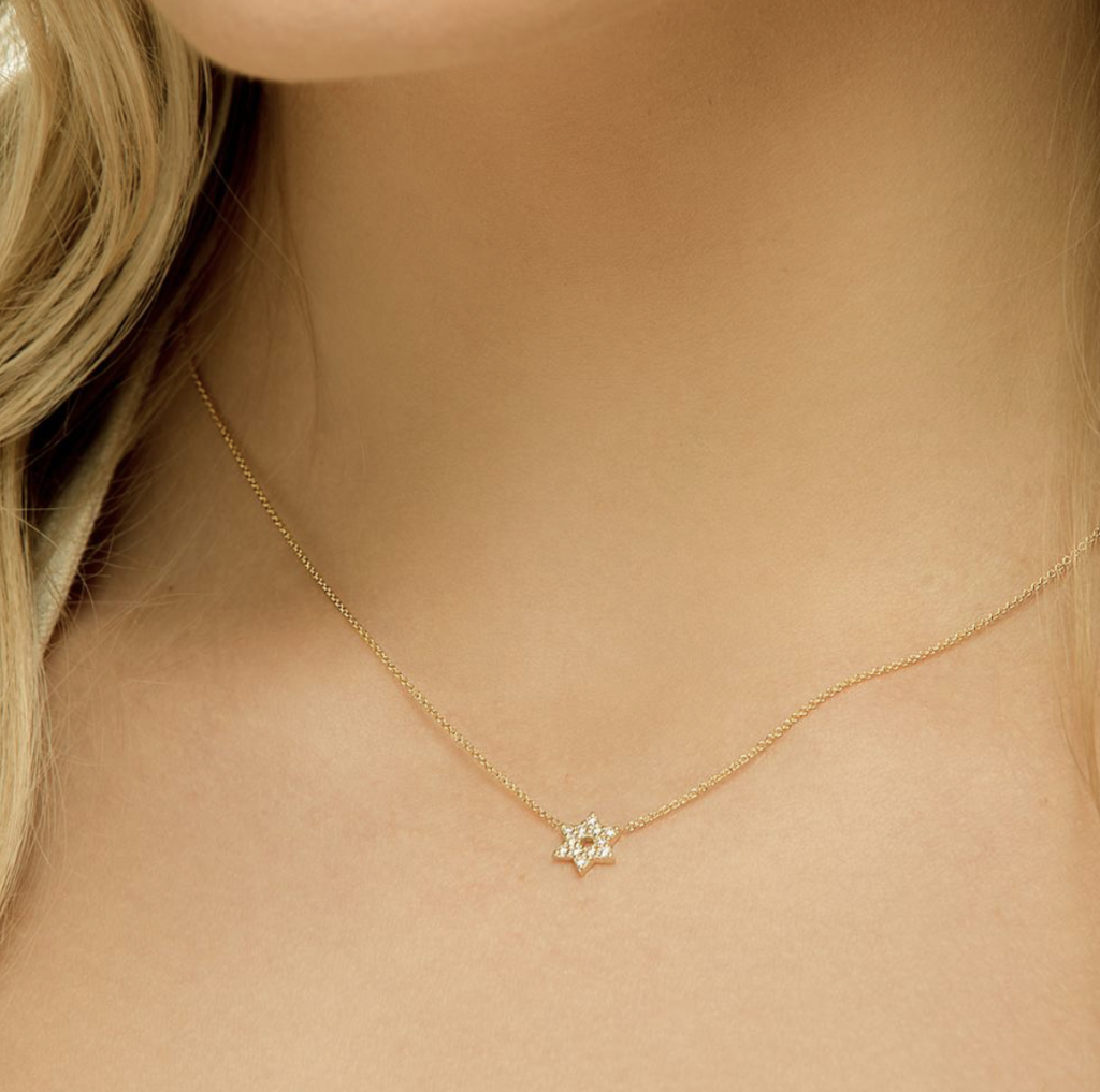 Star Of David Diamond Mini Necklace
