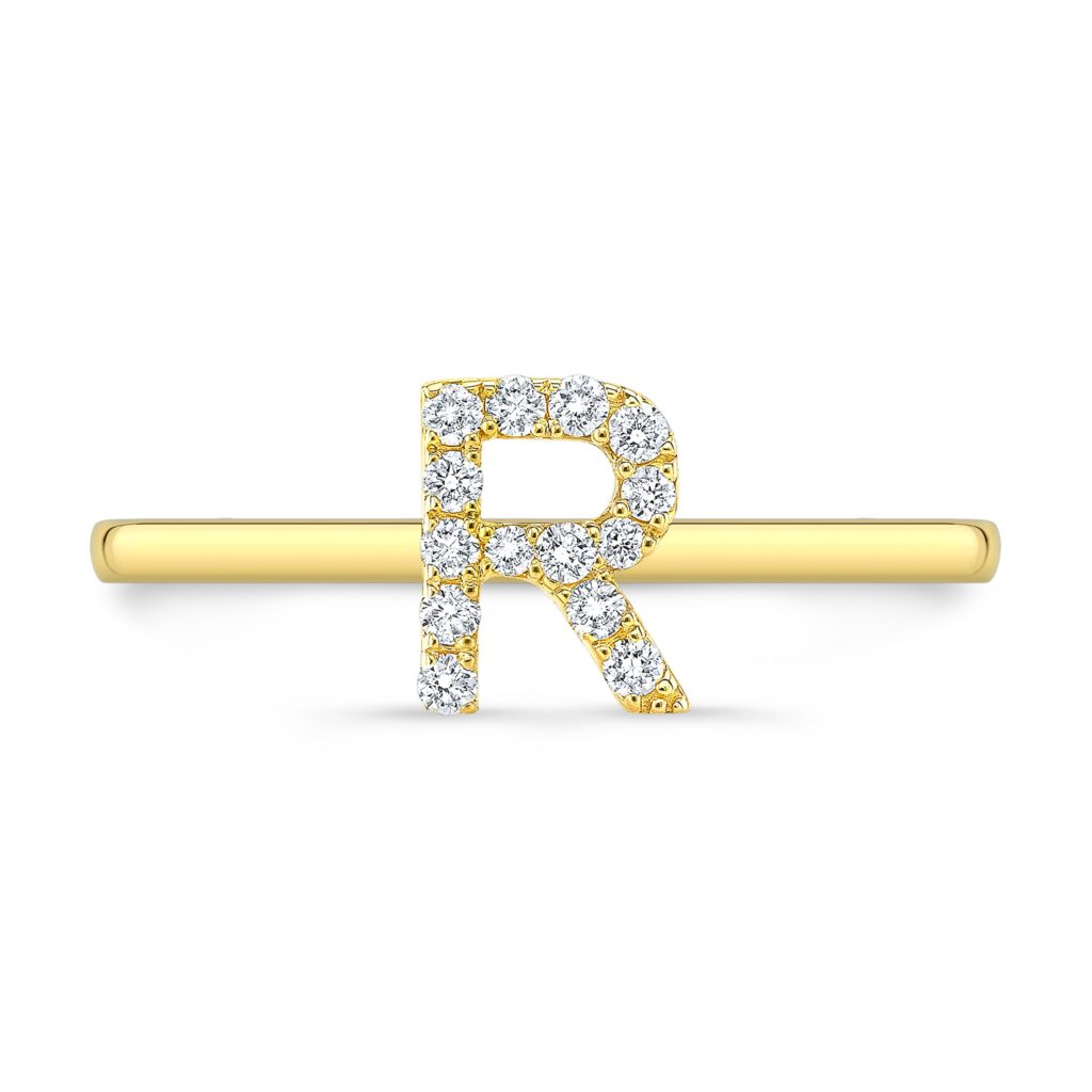 Pave Initial Ring