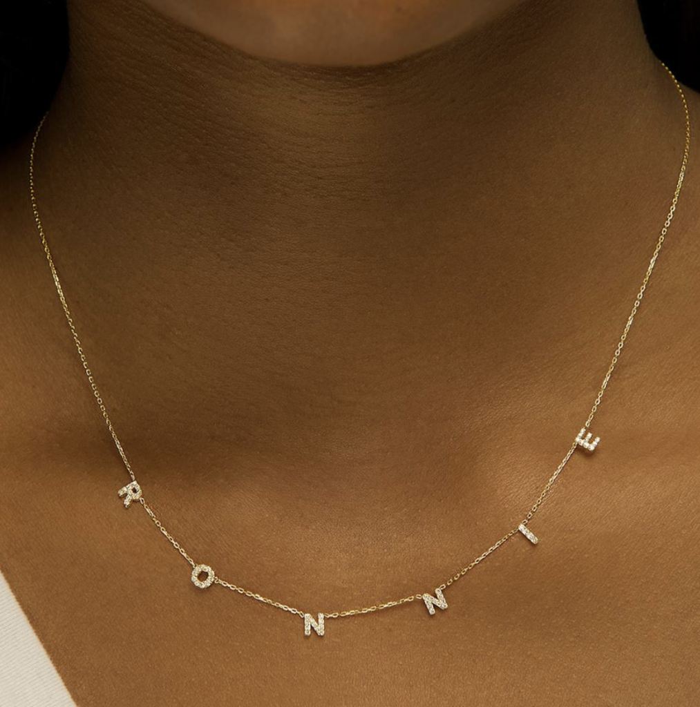Mini Pave Initials Necklace